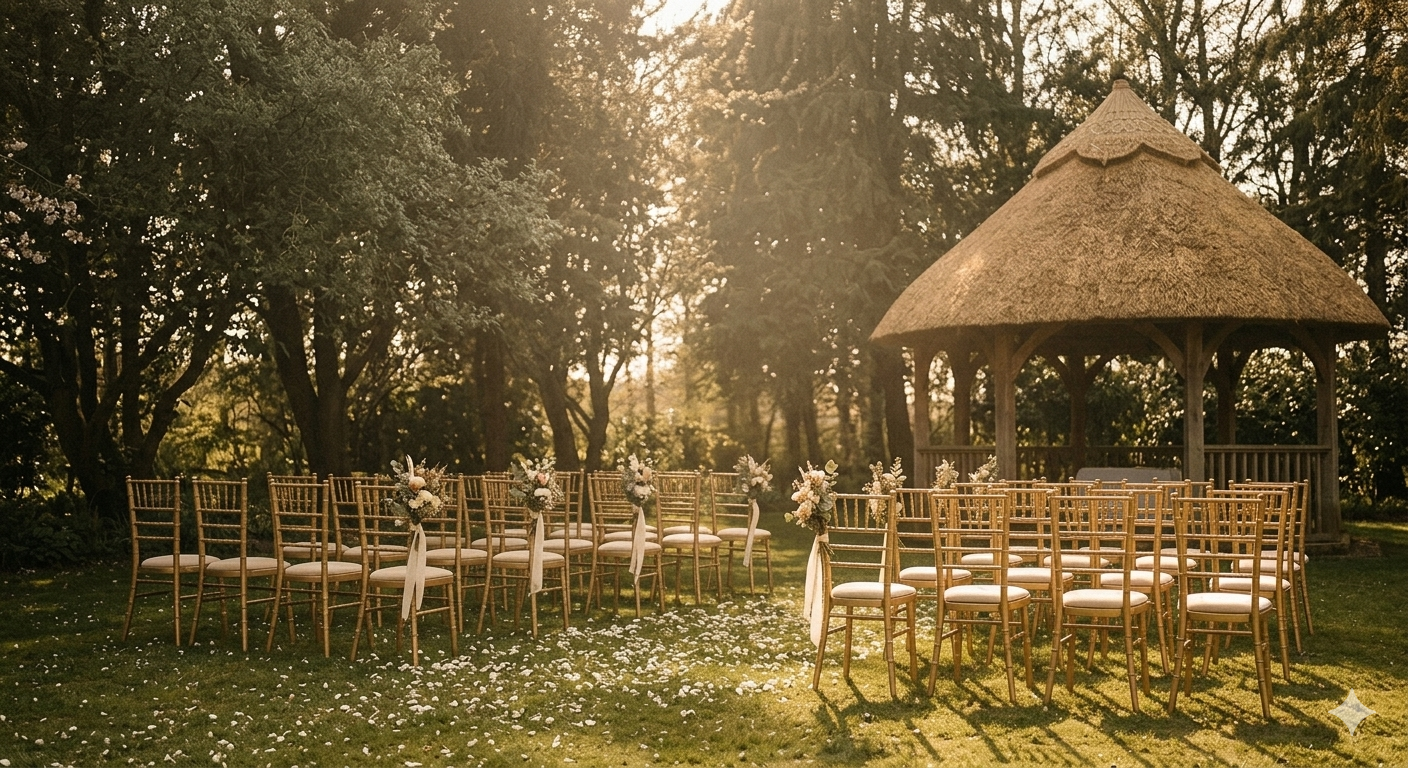 The garden at Eyam Hall, where the ceremony takes place.